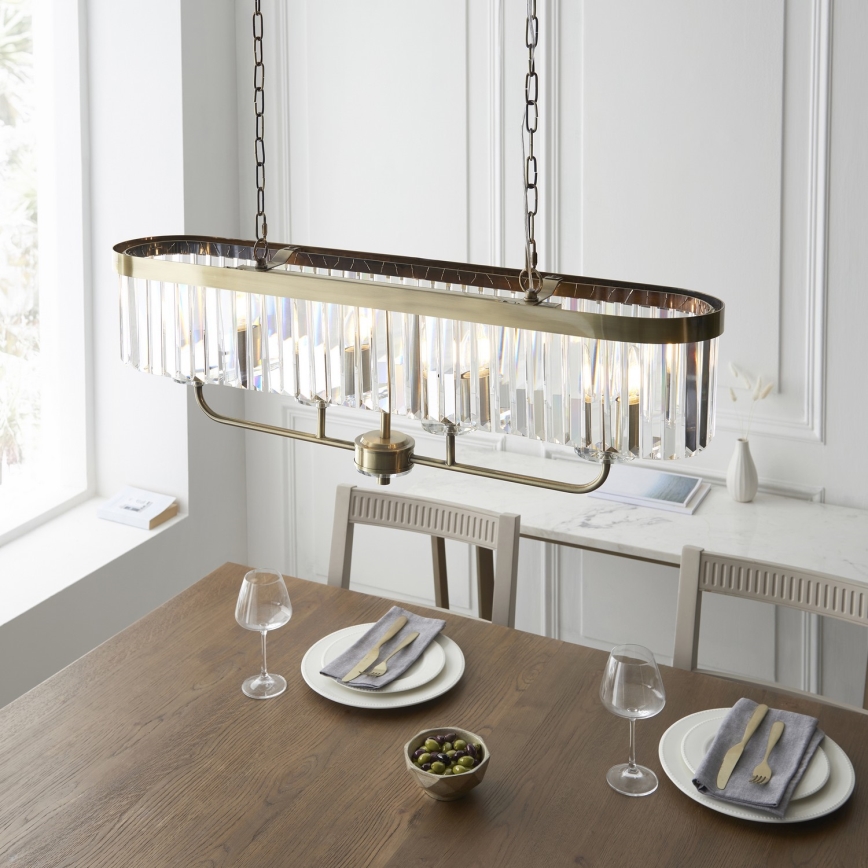 Endon 110539 - Luster na lancu CHESTERFIELD 4xE14/6W/230V mesing