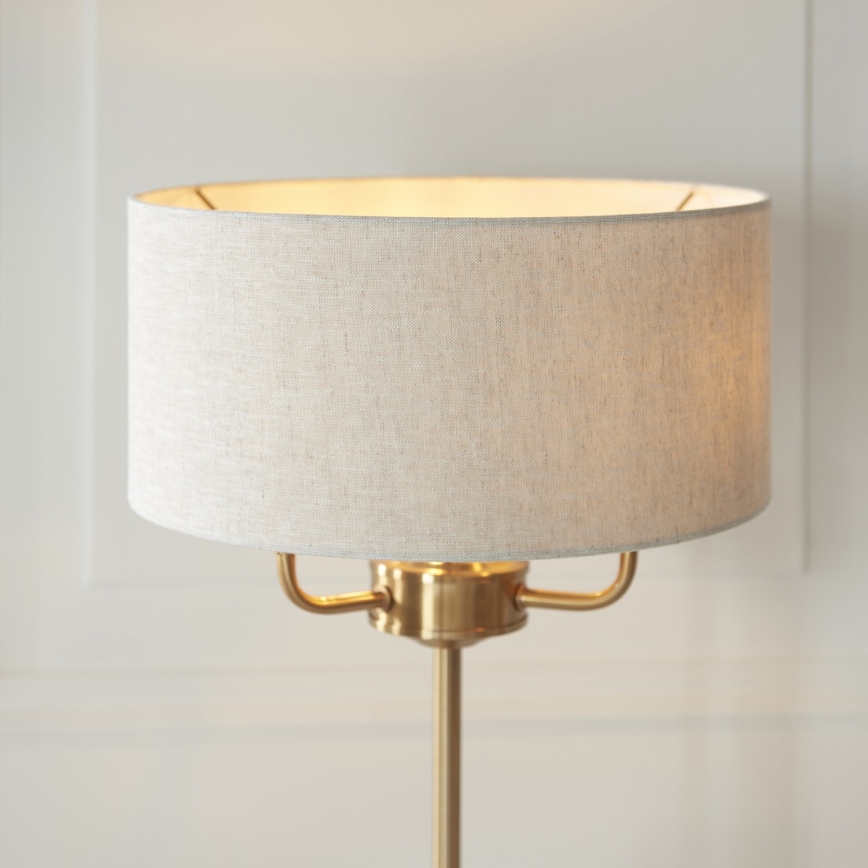 Endon 110721 - Stolna lampa HIGHCLERE 3xE14/18W/230V bež/mesing