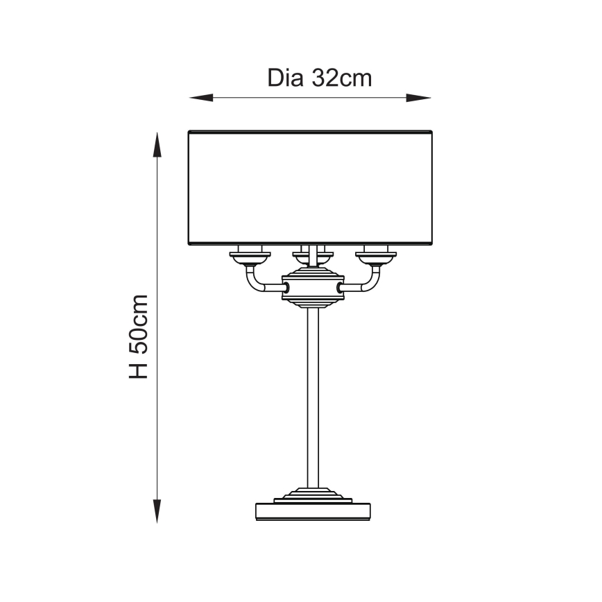 Endon 110721 - Stolna lampa HIGHCLERE 3xE14/18W/230V bež/mesing