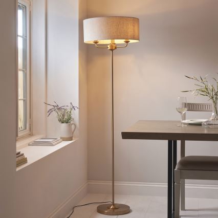 Endon 110724 - Podna lampa HIGHCLERE 1xE14/40W/230V bež/mesing