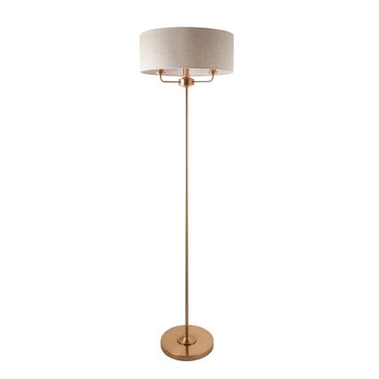 Endon 110724 - Podna lampa HIGHCLERE 1xE14/40W/230V bež/mesing