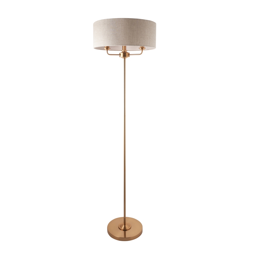 Endon 110724 - Podna lampa HIGHCLERE 1xE14/40W/230V bež/mesing