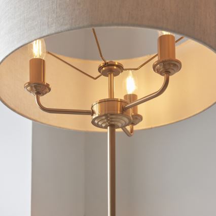 Endon 110724 - Podna lampa HIGHCLERE 1xE14/40W/230V bež/mesing
