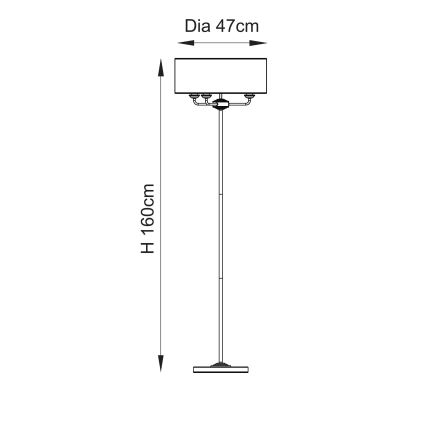 Endon 110724 - Podna lampa HIGHCLERE 1xE14/40W/230V bež/mesing