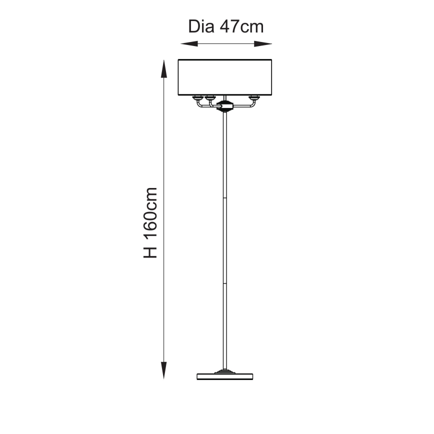 Endon 110724 - Podna lampa HIGHCLERE 1xE14/40W/230V bež/mesing