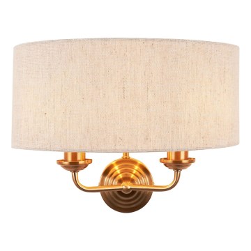Endon 110726 - Zidna svjetiljka HIGHCLERE 2xE14/40W/230V bež/mesing
