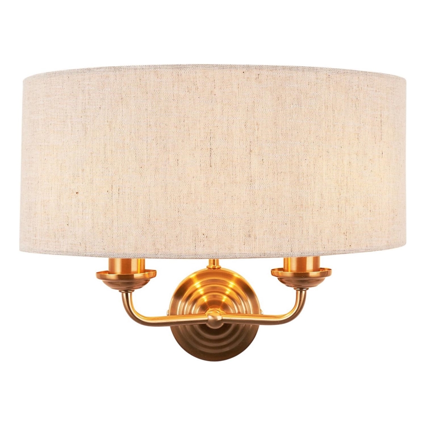Endon 110726 - Zidna svjetiljka HIGHCLERE 2xE14/40W/230V bež/mesing