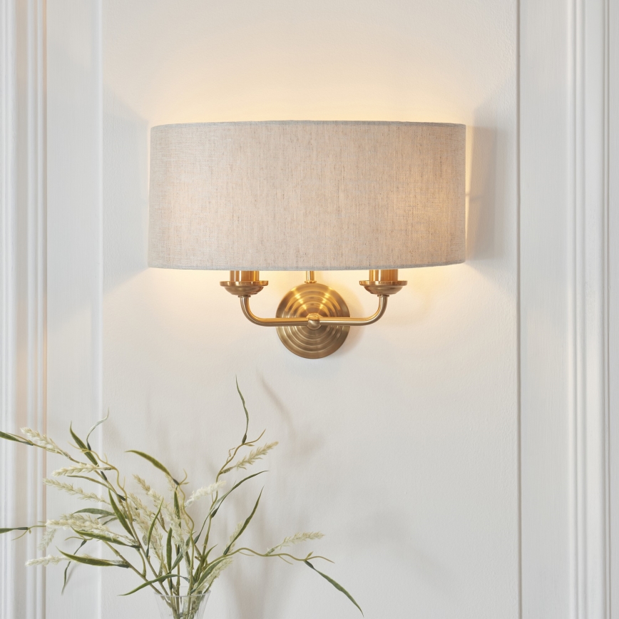 Endon 110726 - Zidna svjetiljka HIGHCLERE 2xE14/40W/230V bež/mesing