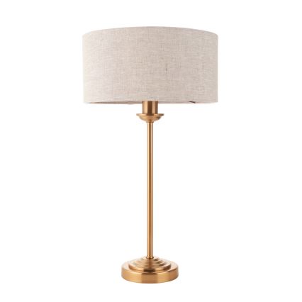 Endon 110728 - Stolna lampa HIGHCLERE 1xE14/7W/230V, bež/mesing, Ø 25 cm