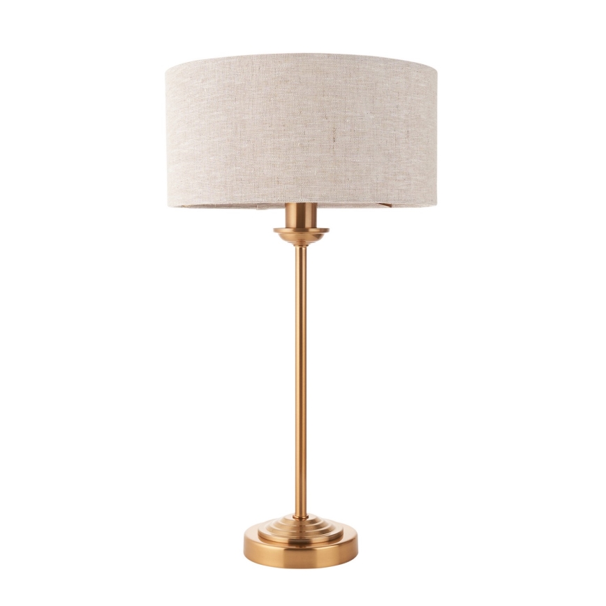 Endon 110728 - Stolna lampa HIGHCLERE 1xE14/7W/230V, bež/mesing, Ø 25 cm