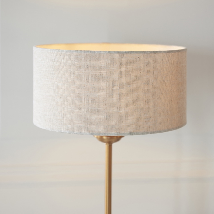 Endon 110728 - Stolna lampa HIGHCLERE 1xE14/7W/230V, bež/mesing, Ø 25 cm
