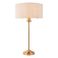 Endon 110728 - Stolna lampa HIGHCLERE 1xE14/7W/230V, bež/mesing, Ø 25 cm