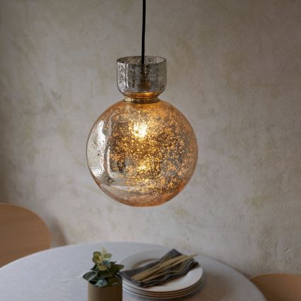 Endon 111336 - Luster na sajli 1xE27/10W/230V zlatna/dimno-crna