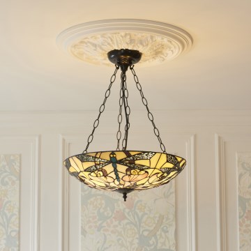 Endon 111869 - Luster na lancu Tiffany ASHTON 3xE27/10W/230V Ø 45 cm