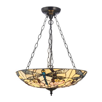 Endon 111869 - Luster na lancu Tiffany ASHTON 3xE27/10W/230V Ø 45 cm