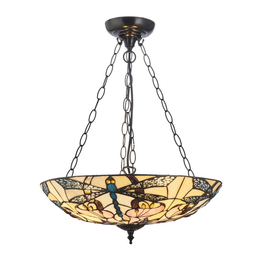 Endon 111869 - Luster na lancu Tiffany ASHTON 3xE27/10W/230V Ø 45 cm