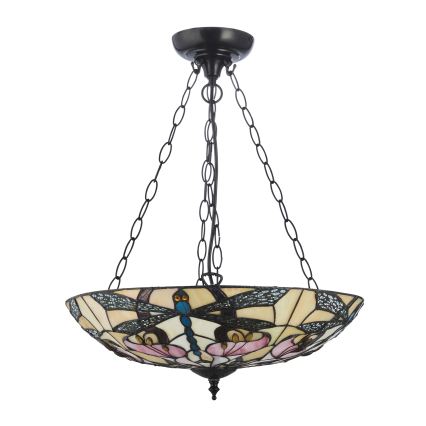 Endon 111869 - Luster na lancu Tiffany ASHTON 3xE27/10W/230V Ø 45 cm