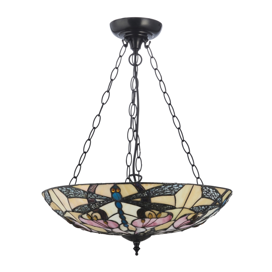 Endon 111869 - Luster na lancu Tiffany ASHTON 3xE27/10W/230V Ø 45 cm