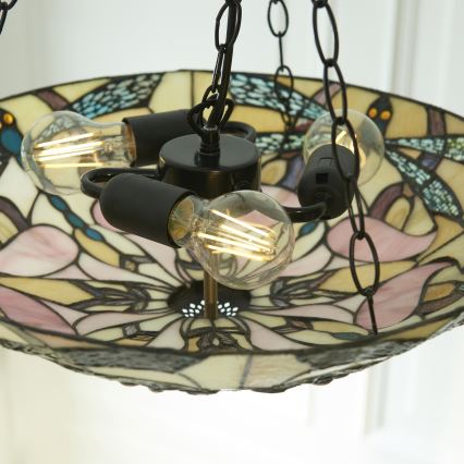 Endon 111869 - Luster na lancu Tiffany ASHTON 3xE27/10W/230V Ø 45 cm
