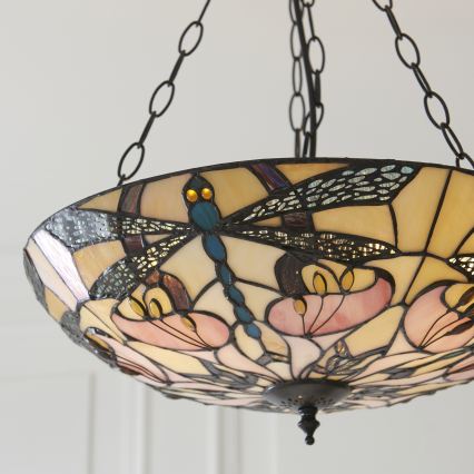 Endon 111869 - Luster na lancu Tiffany ASHTON 3xE27/10W/230V Ø 45 cm
