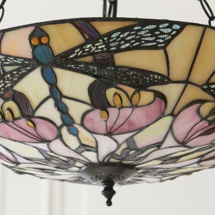 Endon 111869 - Luster na lancu Tiffany ASHTON 3xE27/10W/230V Ø 45 cm