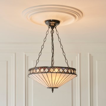 Endon 111870 - Luster na lancu Tiffany FARGO 3xE27/10W/230V Ø 41,5 cm
