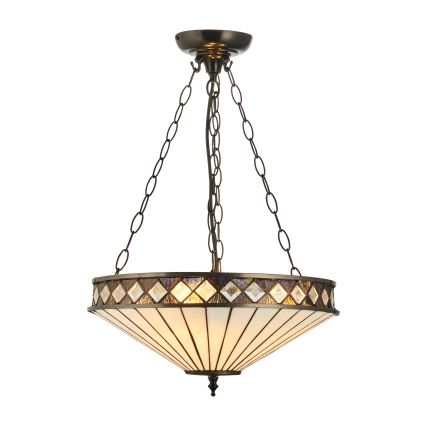 Endon 111870 - Luster na lancu Tiffany FARGO 3xE27/10W/230V Ø 41,5 cm