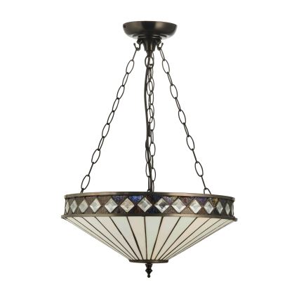 Endon 111870 - Luster na lancu Tiffany FARGO 3xE27/10W/230V Ø 41,5 cm