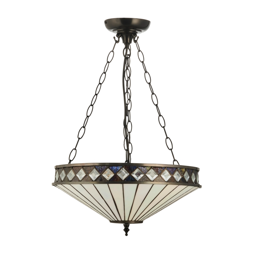 Endon 111870 - Luster na lancu Tiffany FARGO 3xE27/10W/230V Ø 41,5 cm