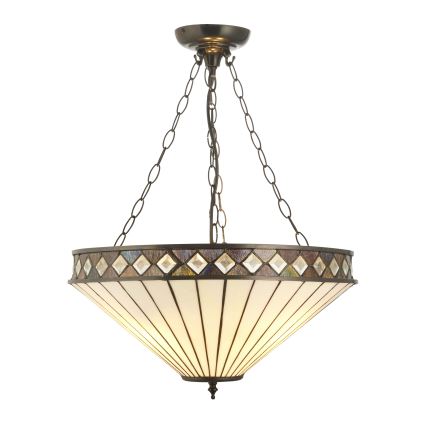 Endon 111871 - Luster na lancu Tiffany FARGO 3xE27/10W/230V Ø 50 cm
