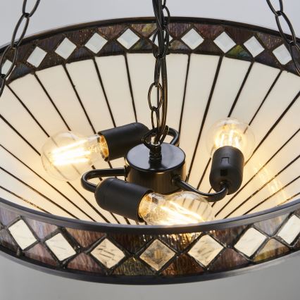 Endon 111871 - Luster na lancu Tiffany FARGO 3xE27/10W/230V Ø 50 cm
