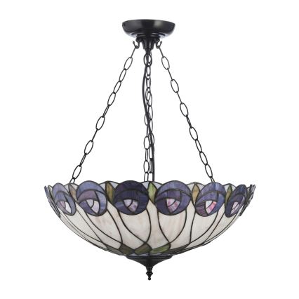 Endon 111872 - Luster na lancu Tiffany HUTCHINSON 3xE27/60W/230V Ø 50 cm