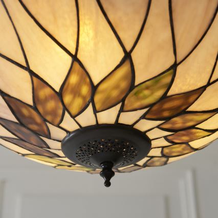 Endon 111872 - Luster na lancu Tiffany HUTCHINSON 3xE27/60W/230V Ø 50 cm