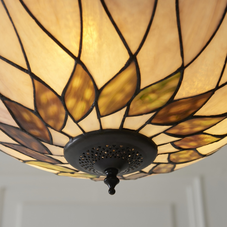 Endon 111872 - Luster na lancu Tiffany HUTCHINSON 3xE27/60W/230V Ø 50 cm
