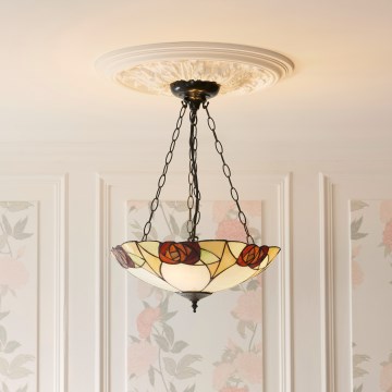 Endon 111879 - Luster na lancu Tiffany INGRAM 3xE27/10W/230V Ø 45 cm