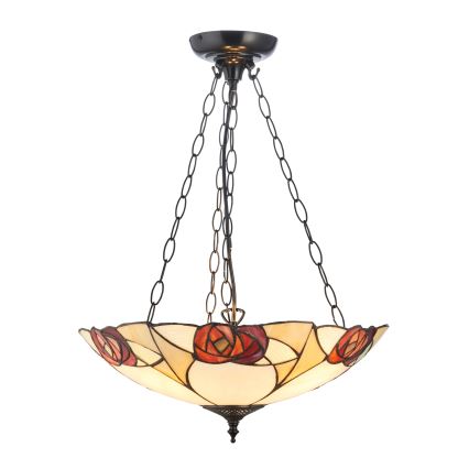 Endon 111879 - Luster na lancu Tiffany INGRAM 3xE27/10W/230V Ø 45 cm