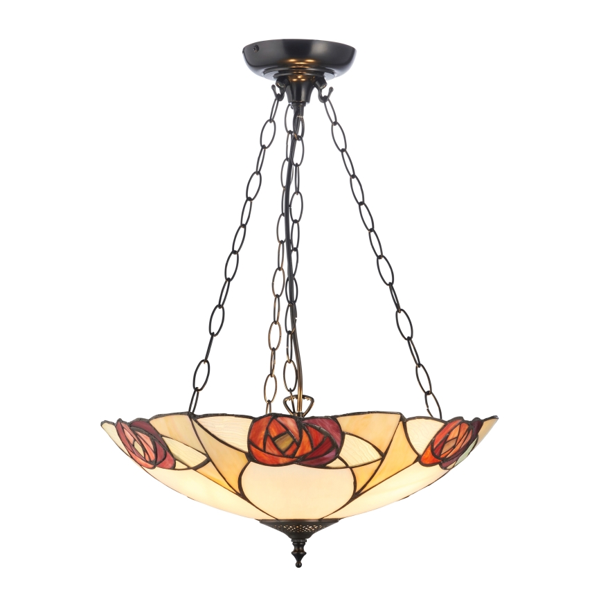 Endon 111879 - Luster na lancu Tiffany INGRAM 3xE27/10W/230V Ø 45 cm