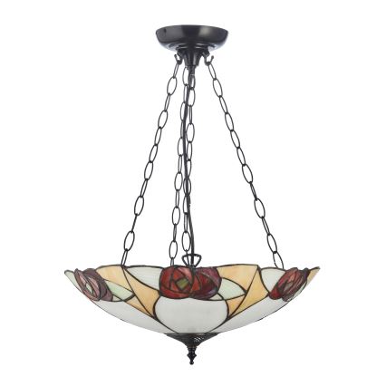 Endon 111879 - Luster na lancu Tiffany INGRAM 3xE27/10W/230V Ø 45 cm