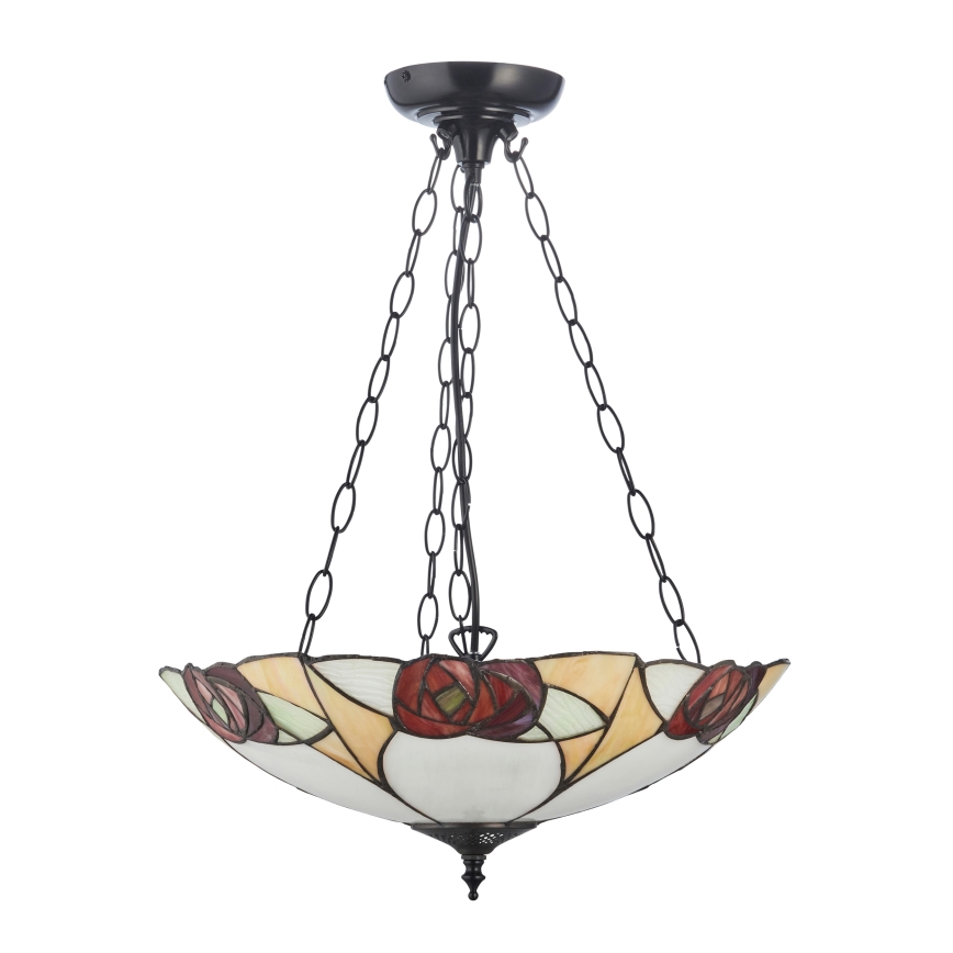 Endon 111879 - Luster na lancu Tiffany INGRAM 3xE27/10W/230V Ø 45 cm