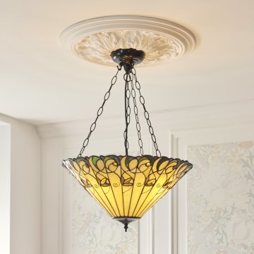 Endon 111881 - Luster na lancu Tiffany JAMELIA 3xE27/10W/230V promjer 50 cm