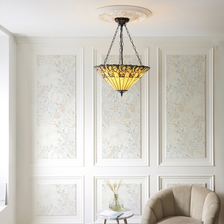 Endon 111881 - Luster na lancu Tiffany JAMELIA 3xE27/10W/230V promjer 50 cm