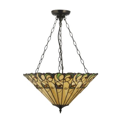 Endon 111881 - Luster na lancu Tiffany JAMELIA 3xE27/10W/230V promjer 50 cm
