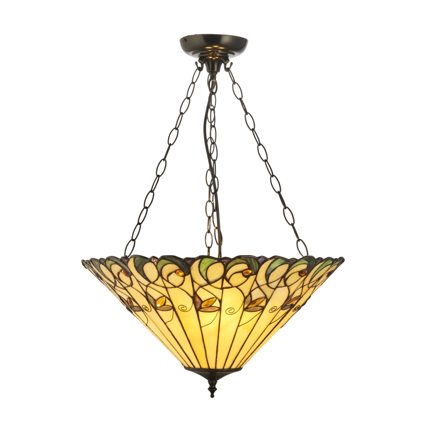 Endon 111881 - Luster na lancu Tiffany JAMELIA 3xE27/10W/230V promjer 50 cm