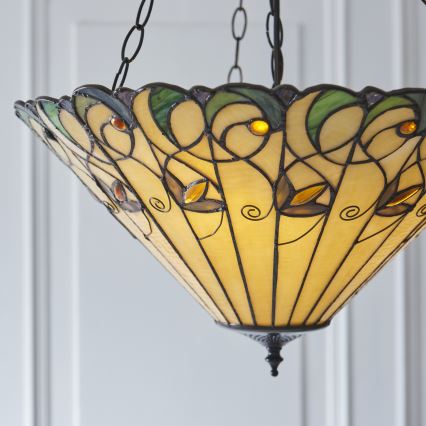 Endon 111881 - Luster na lancu Tiffany JAMELIA 3xE27/10W/230V promjer 50 cm