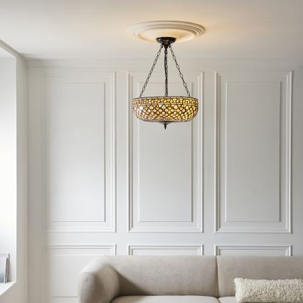 Endon 111882 - Luster na lancu Tiffany MILLE FEUX 3xE27/10W/230V, promjer 45 cm