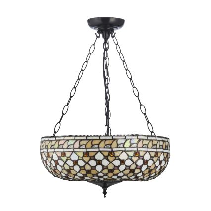 Endon 111882 - Luster na lancu Tiffany MILLE FEUX 3xE27/10W/230V, promjer 45 cm