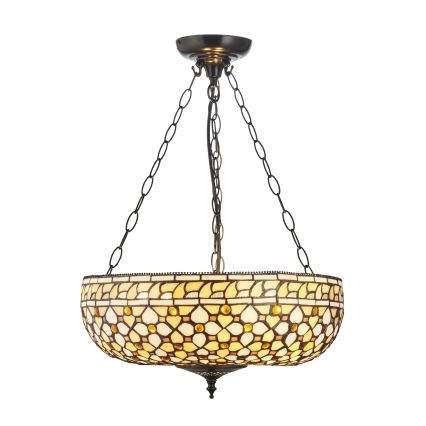 Endon 111882 - Luster na lancu Tiffany MILLE FEUX 3xE27/10W/230V, promjer 45 cm