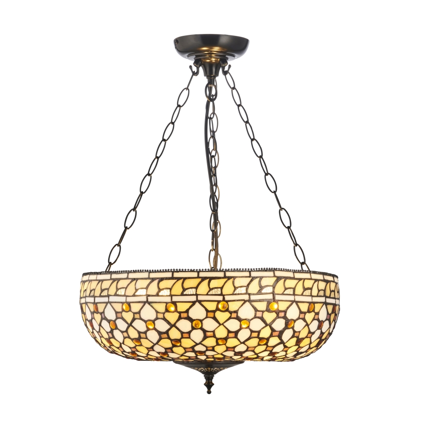 Endon 111882 - Luster na lancu Tiffany MILLE FEUX 3xE27/10W/230V, promjer 45 cm
