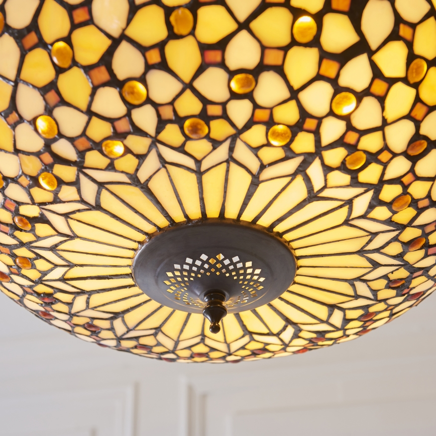 Endon 111882 - Luster na lancu Tiffany MILLE FEUX 3xE27/10W/230V, promjer 45 cm