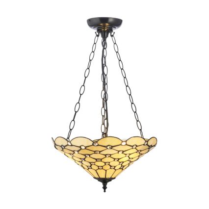 Endon 111884 - Luster na lancu Tiffany PEARL 3xE27/10W/230V Ø 37 cm